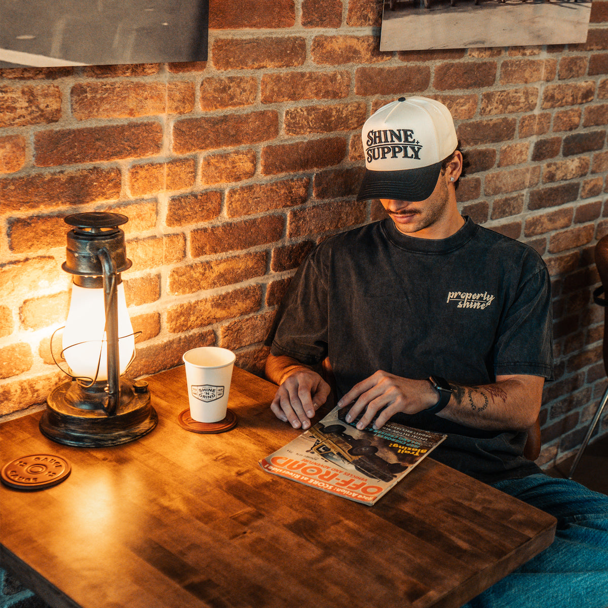 "Daily Driver" - Snapback - Cream/Charcoal
