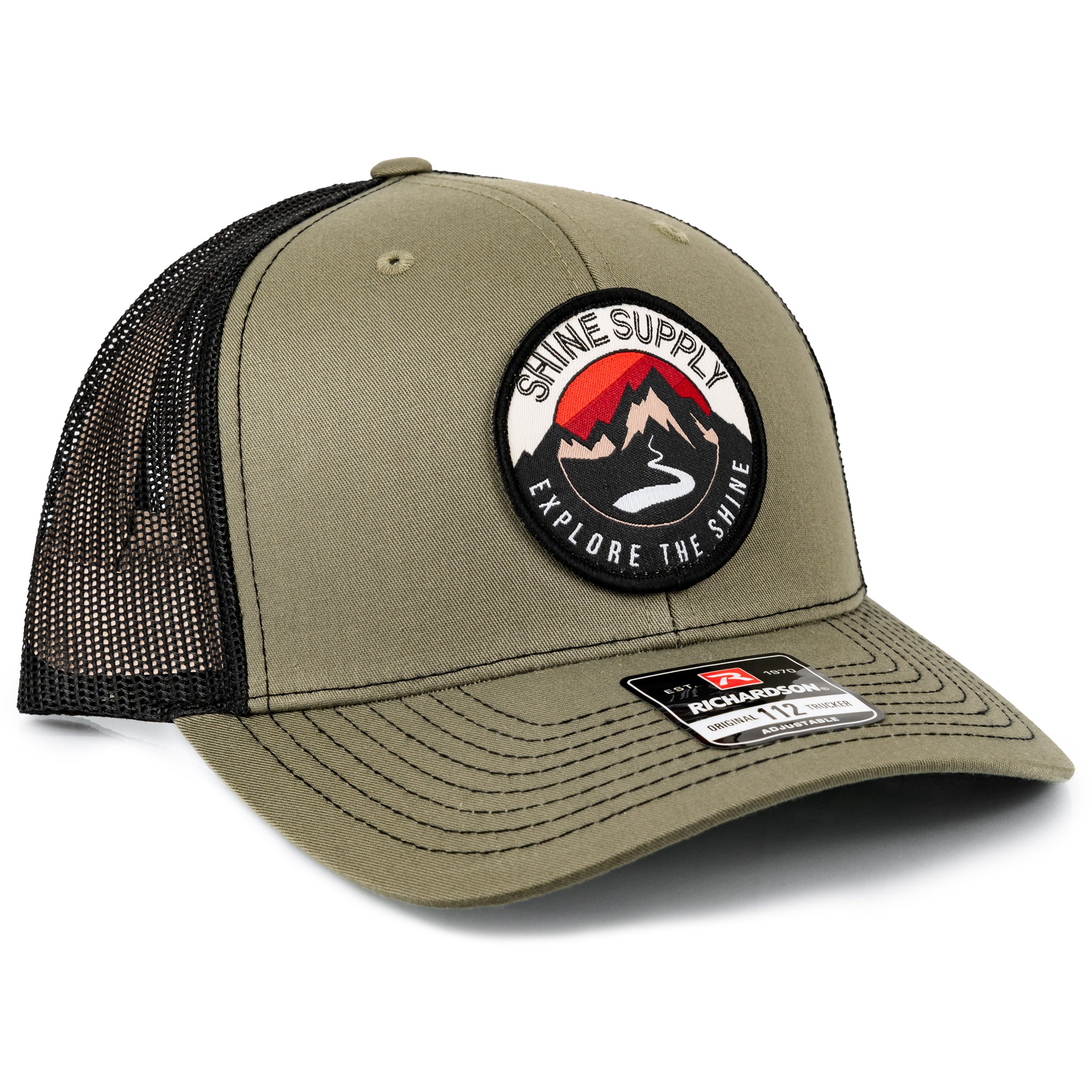 "Explore The Shine" - Richardson Snapback (Curved Bill) - Green/Black