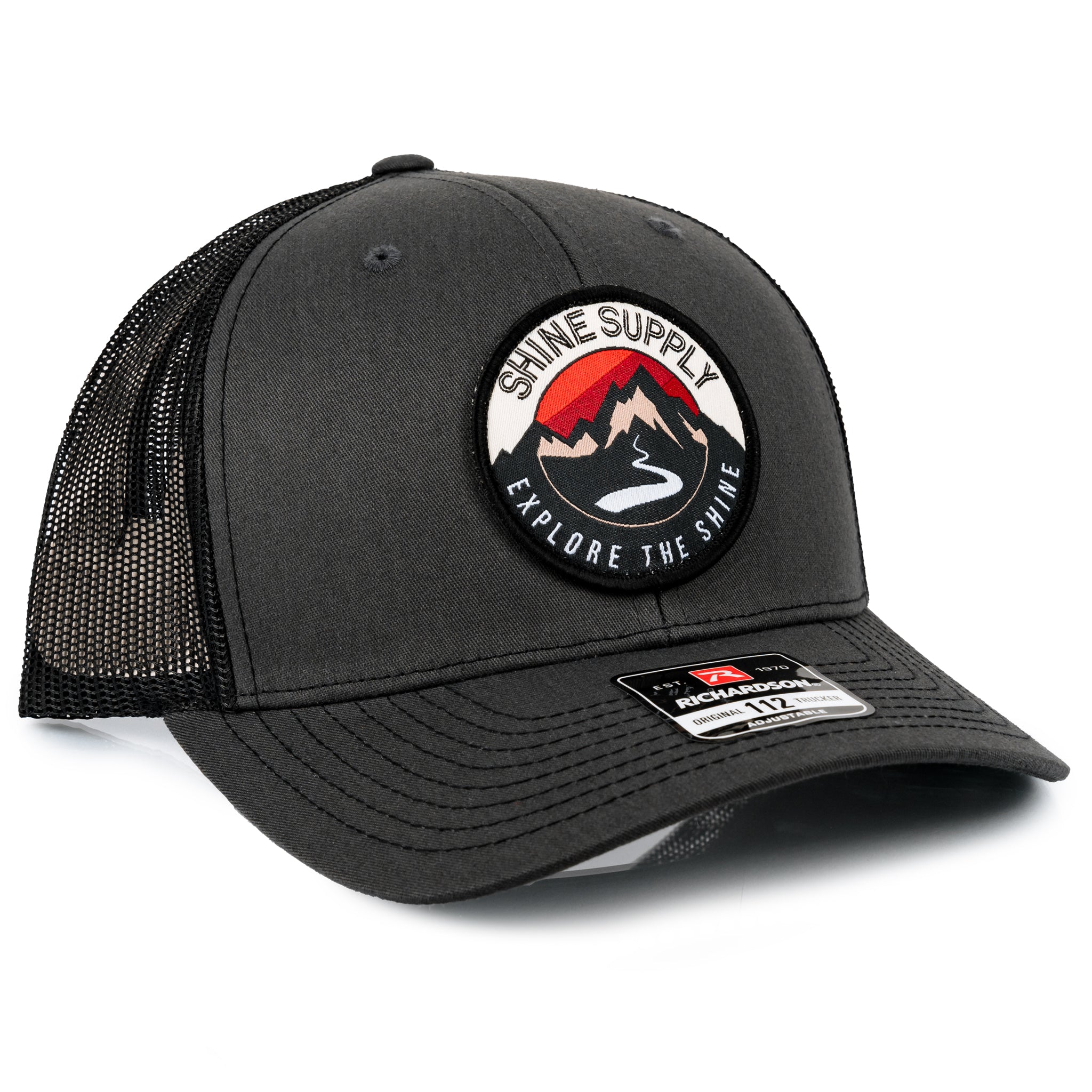 "Explore The Shine" - Richardson Snapback (Curved Bill) - Grey/Black