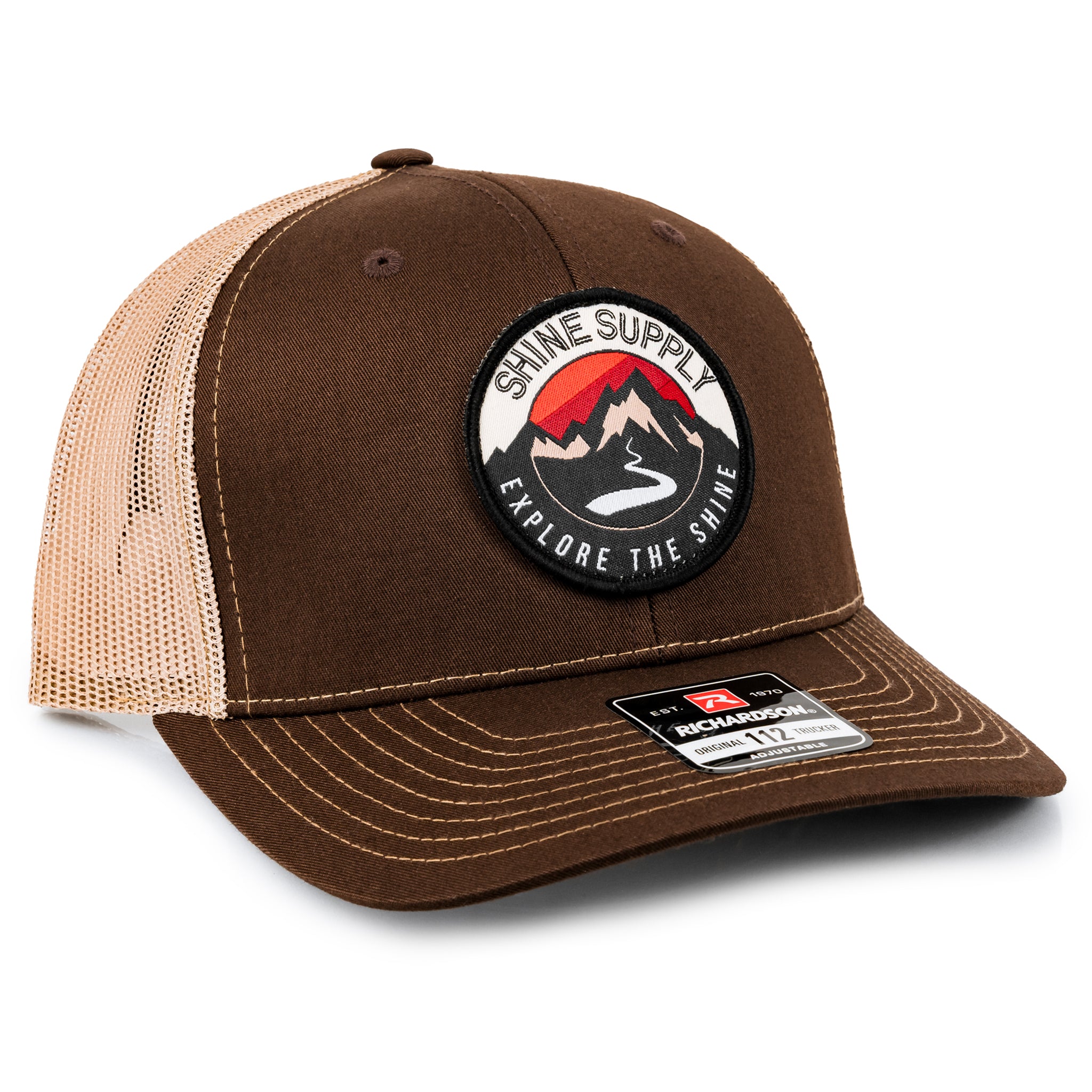 "Explore The Shine" - Richardson Snapback (Curved Bill) - Brown/Tan