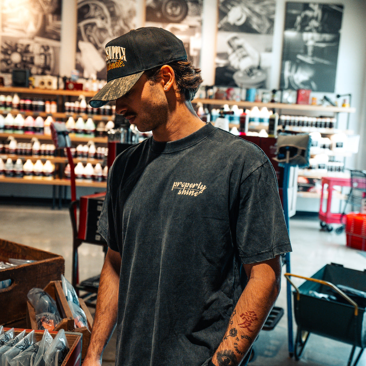 "Properly Shine" Fall Authentics Tee - Vintage Black