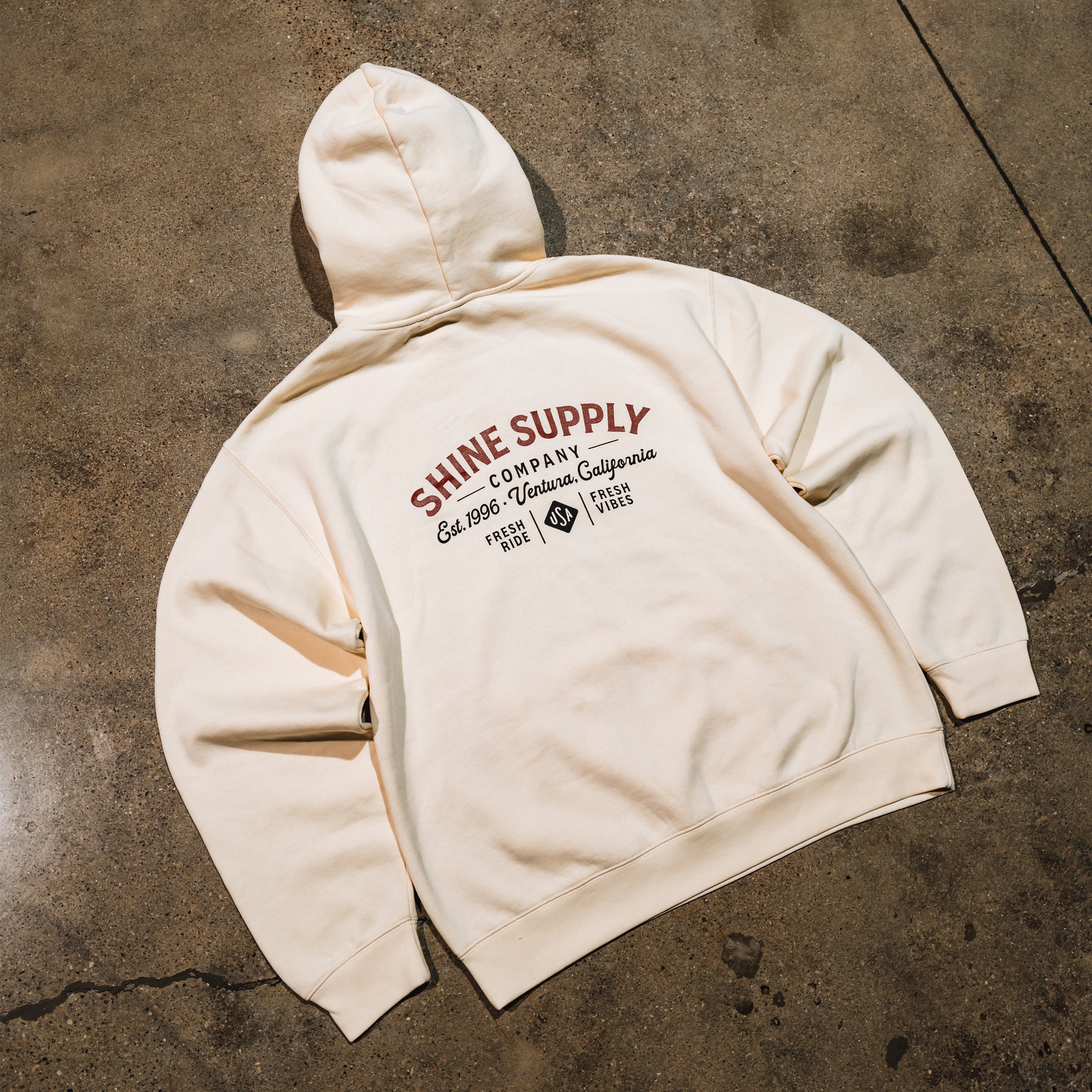 "Retro Vibes" Winter Authentics Hoodie - Ecru