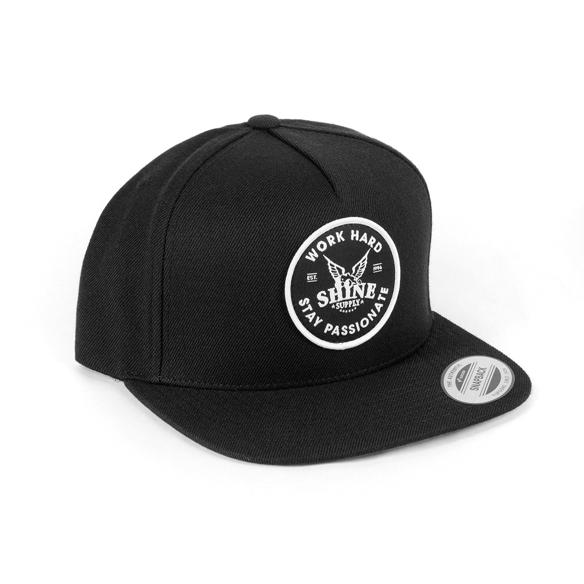 "Work Hard" Snapback Hat - Black
