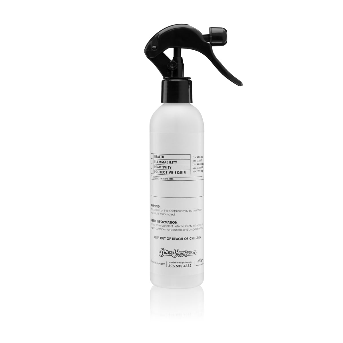 Shine Supply Work Hard Spray Bottle w/Fine Mist Sprayer 8oz.