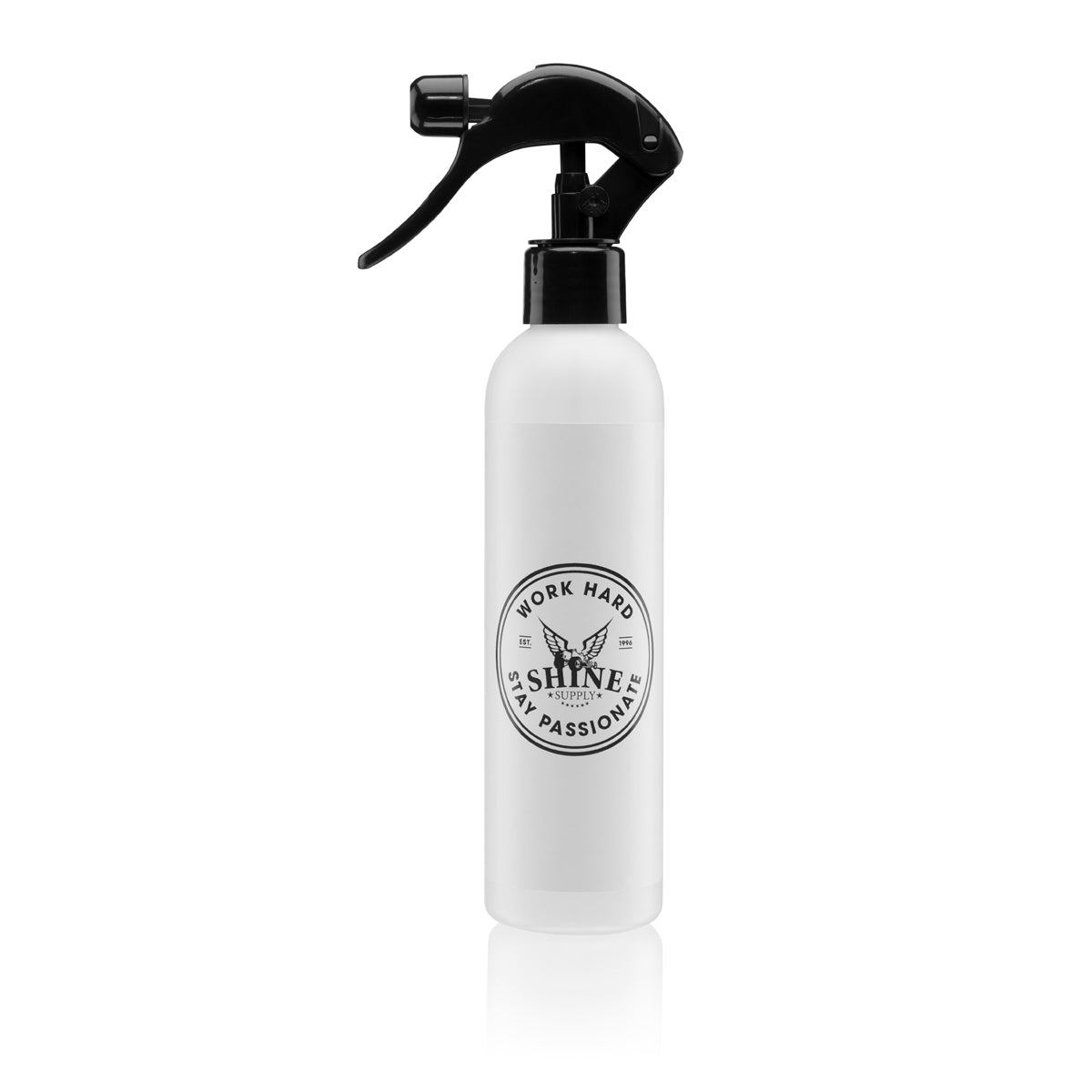 Shine Supply Work Hard Spray Bottle w/Fine Mist Sprayer 8oz.