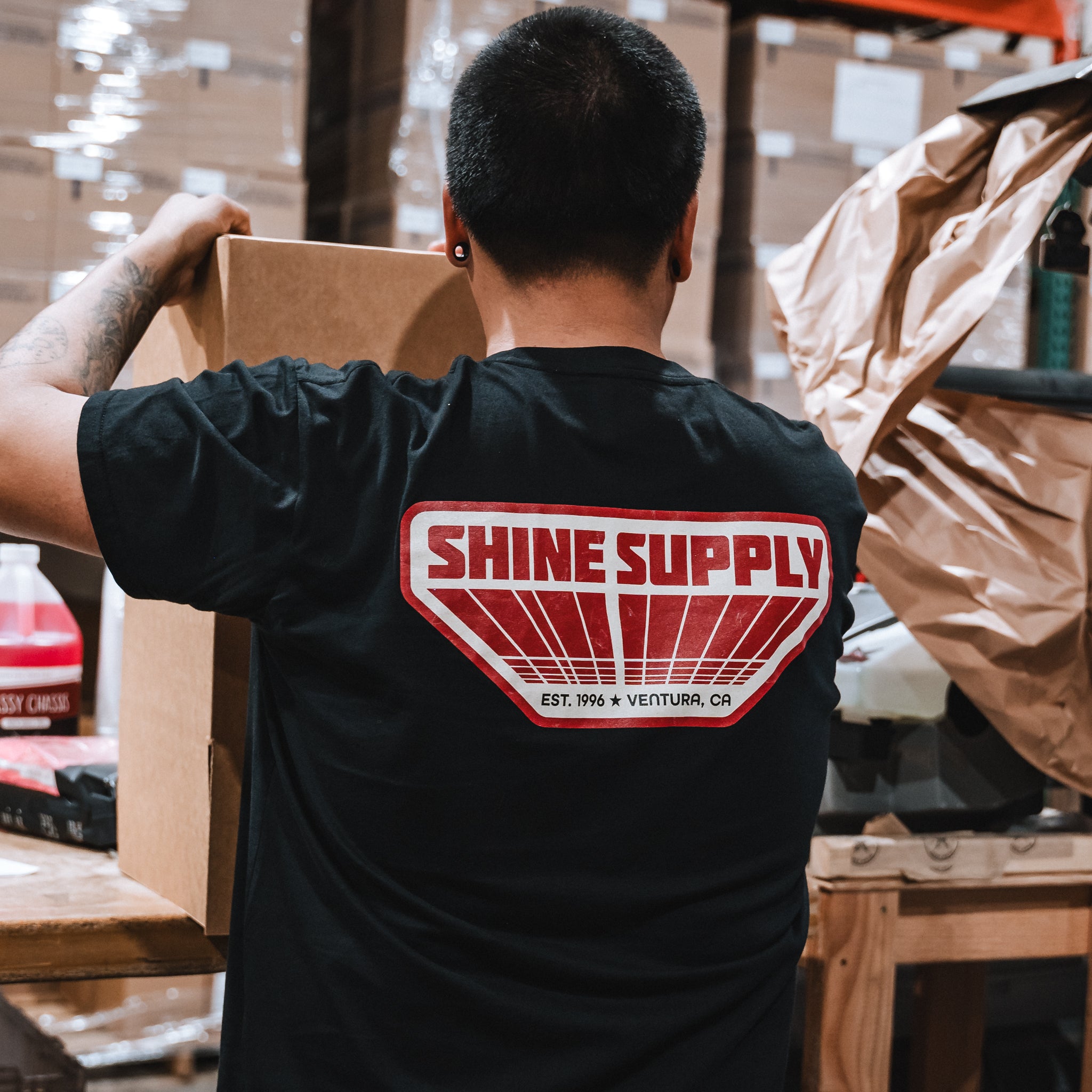 "Arcade" Shine Supply Authentics T-Shirt - Black/Red