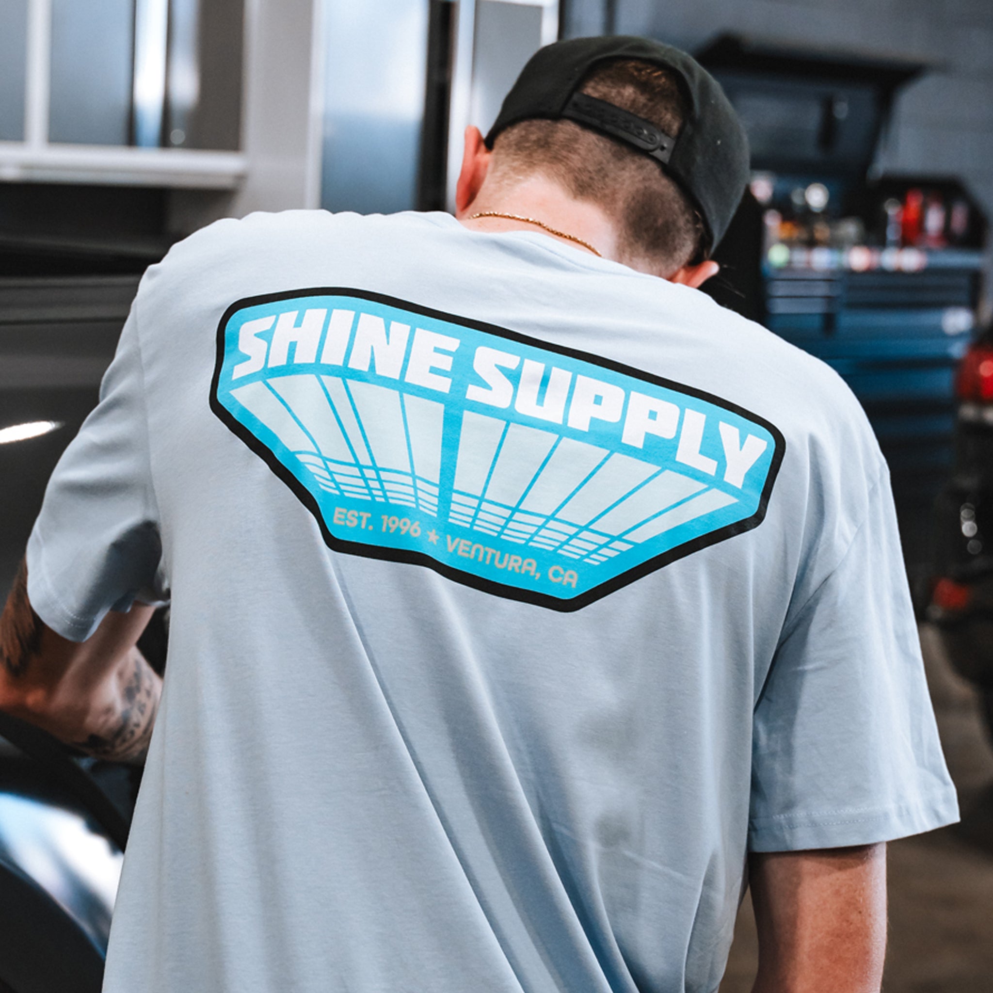 "Arcade" Shine Supply Authentics T-Shirt - Powder