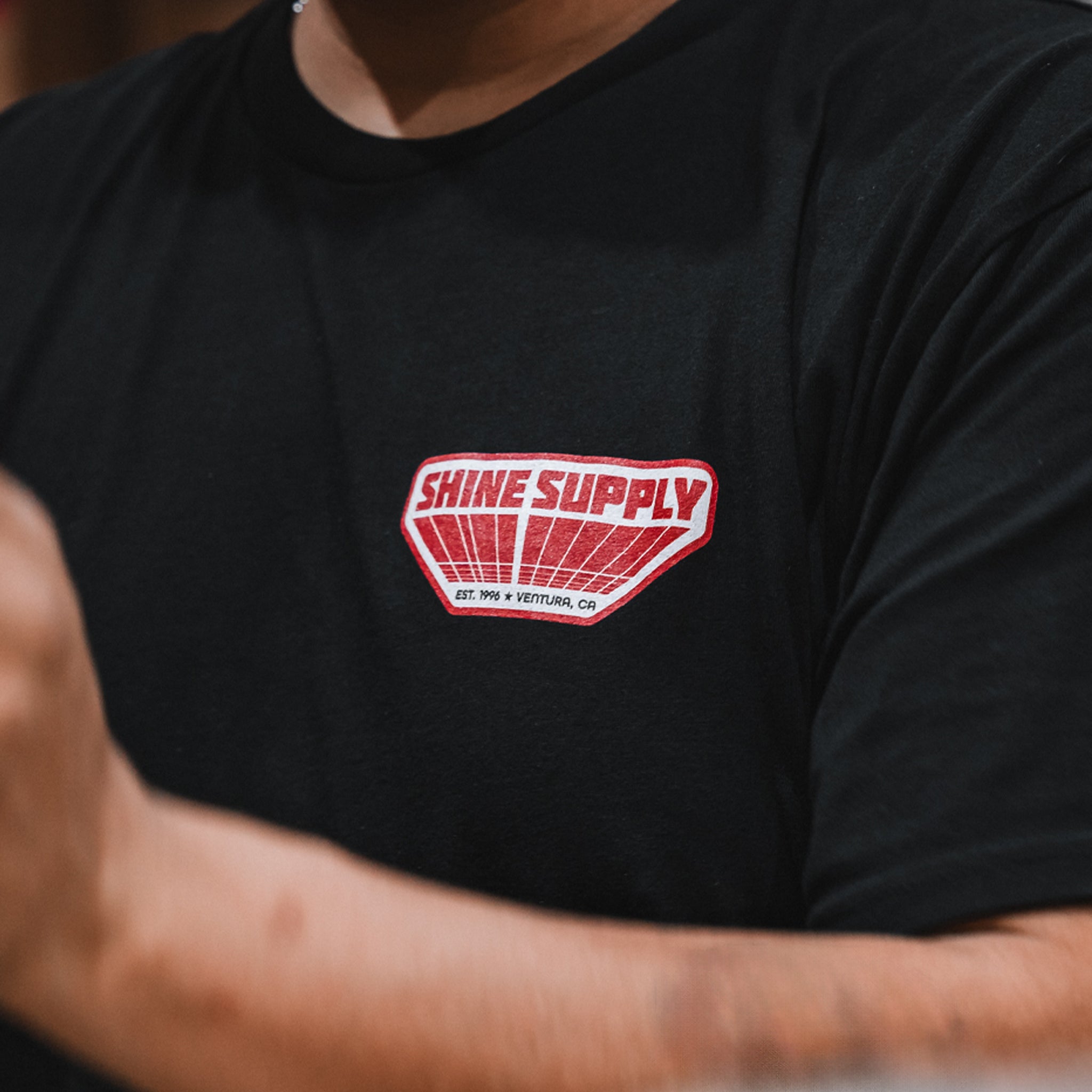 "Arcade" Shine Supply Authentics T-Shirt - Black/Red