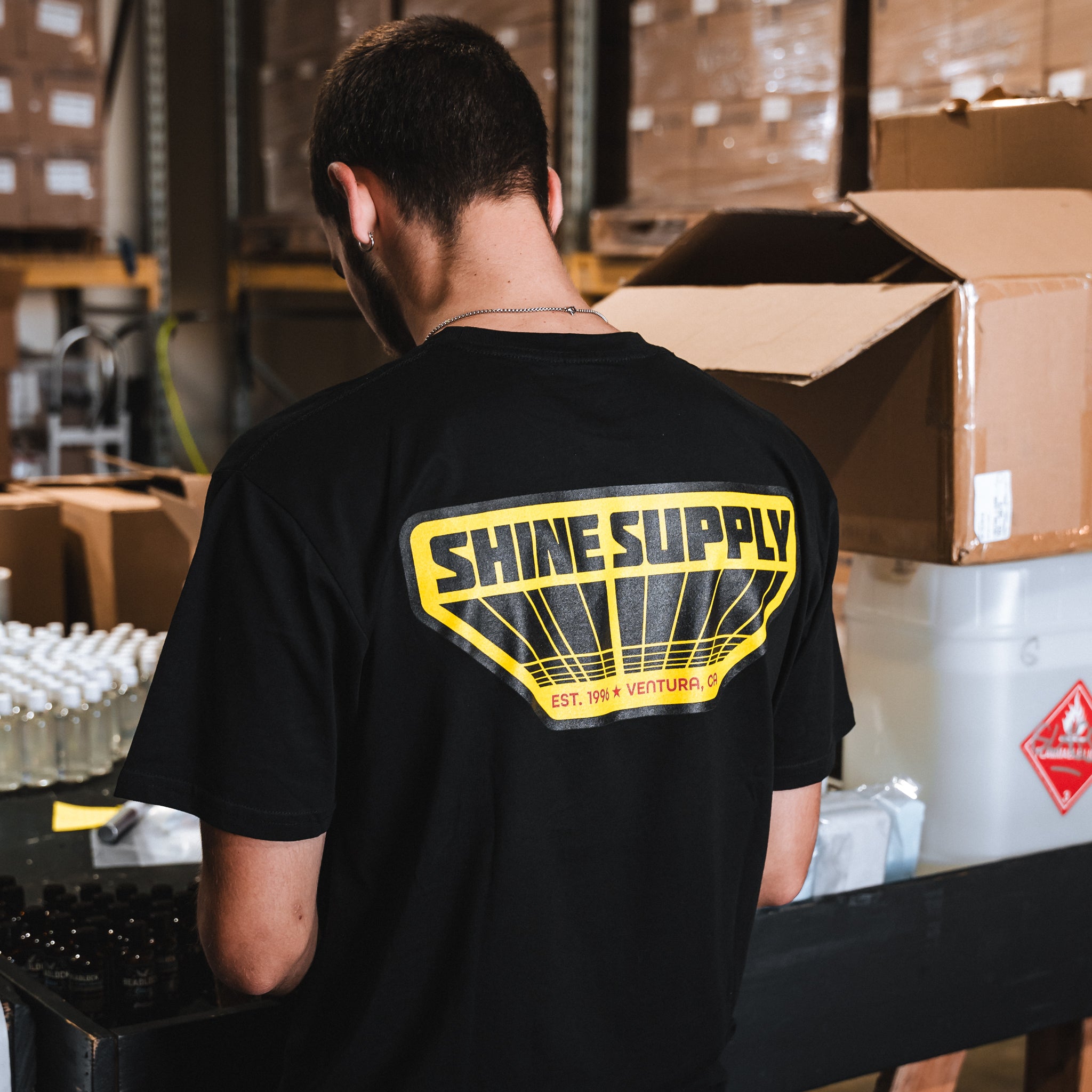 "Arcade" Shine Supply Authentics T-Shirt - Black/Yellow