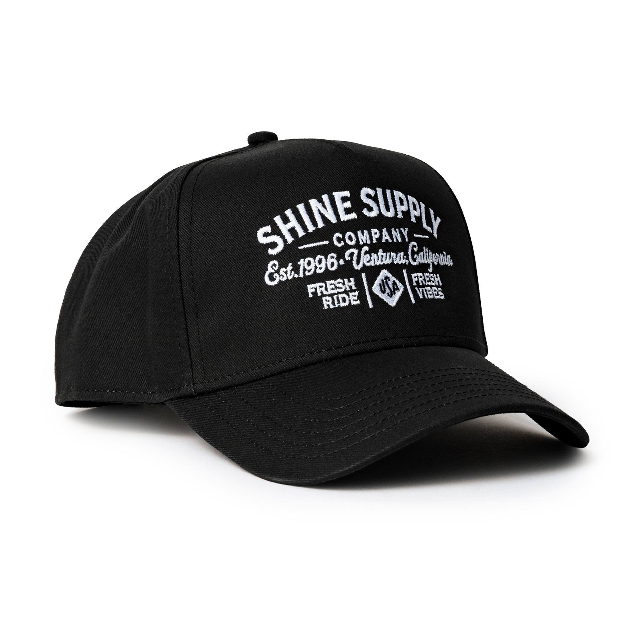 Shine Supply Co. Snapback Hat - Black