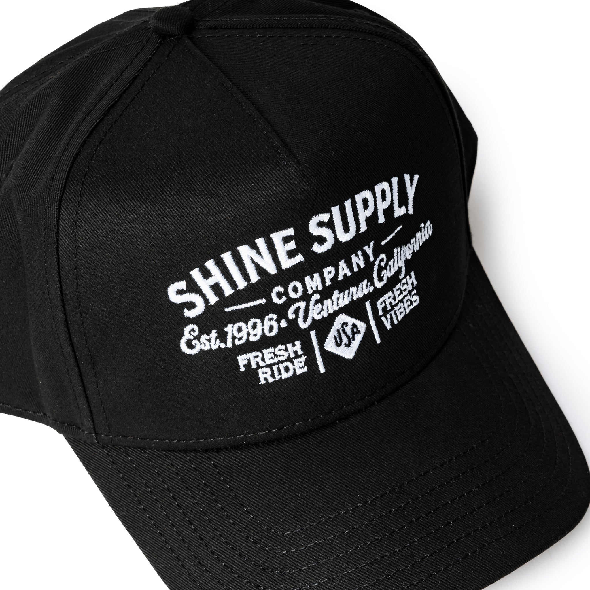 Shine Supply Co. Snapback Hat - Black
