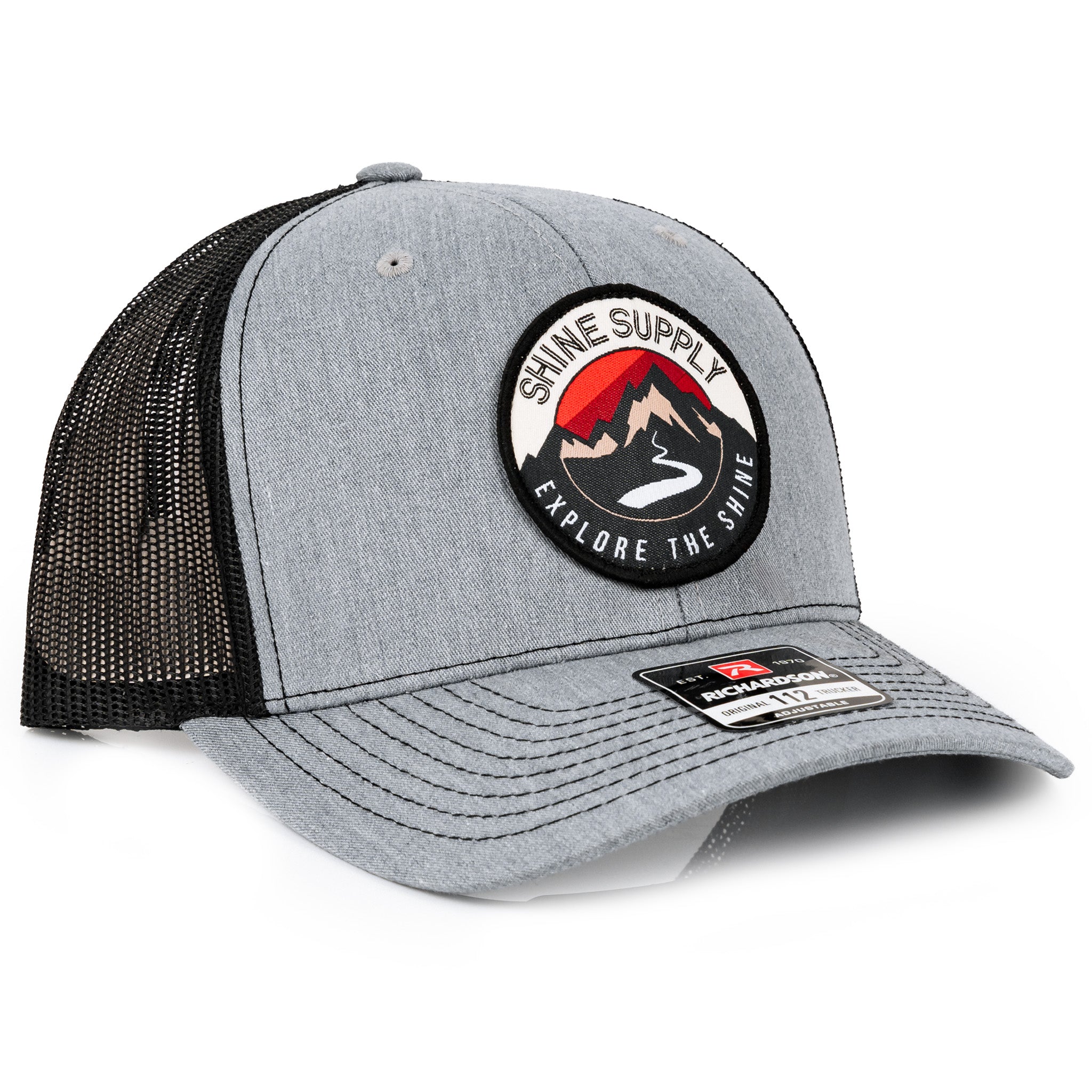 "Explore The Shine" - Richardson Snapback (Curved Bill)  - Light Grey/Black