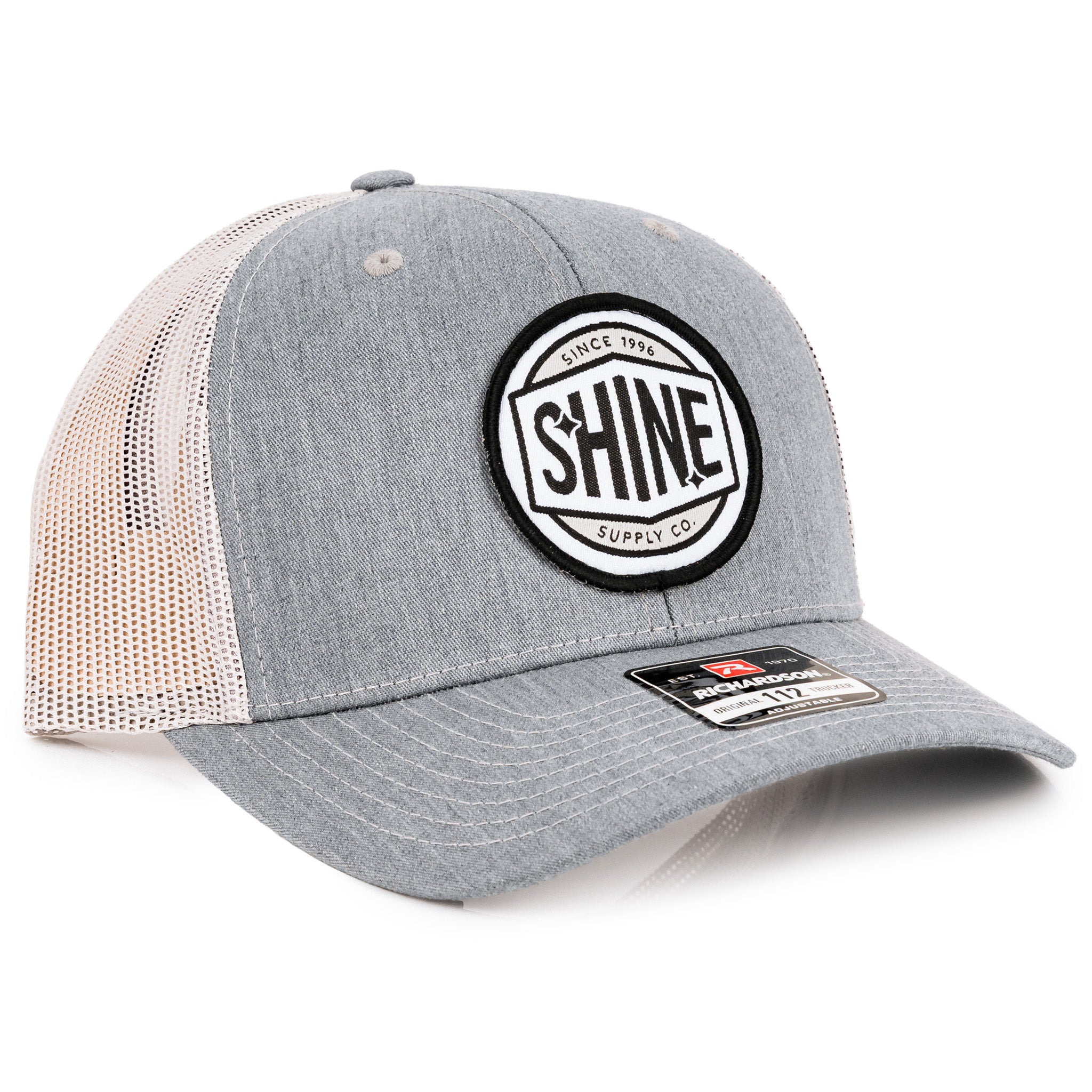 "GasCan" - Richardson Snapback (Curved Brim) - Light Grey/Tan