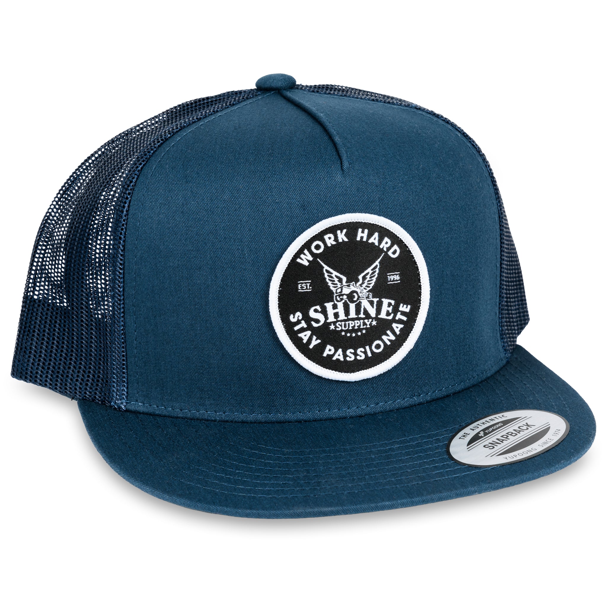 "Work Hard" - Trucker Snapback - Navy