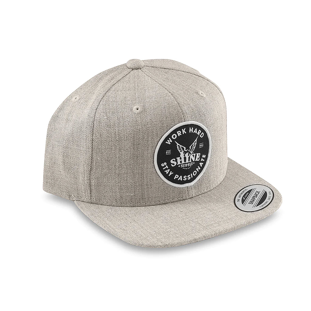 "Work Hard" Snapback - Ash Grey