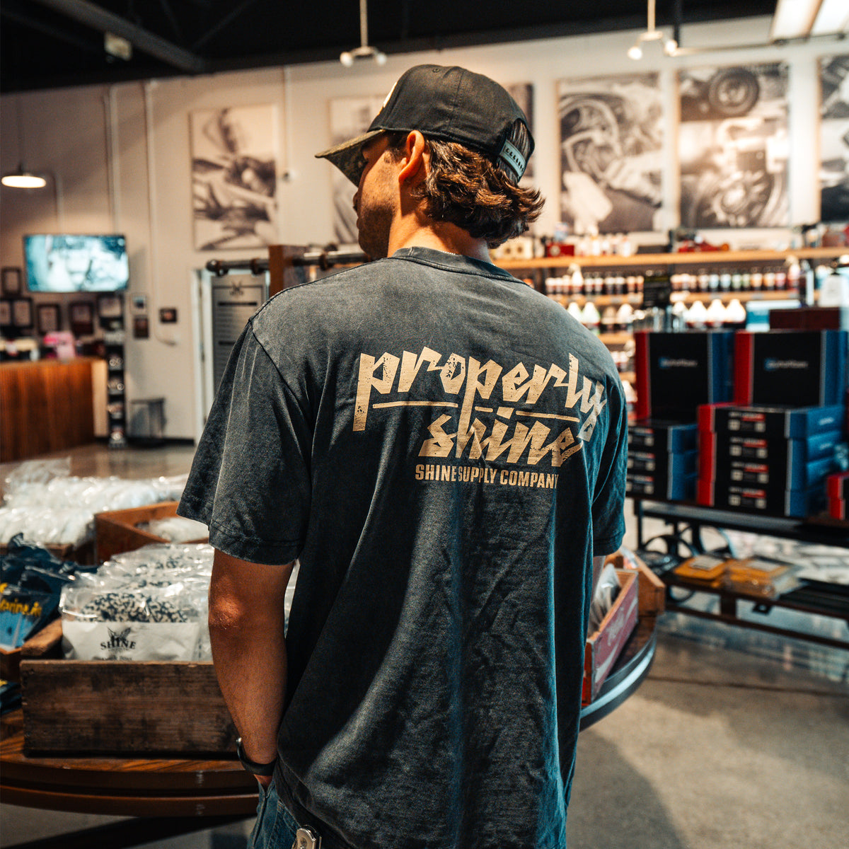 "Properly Shine" Fall Authentics Tee - Vintage Black