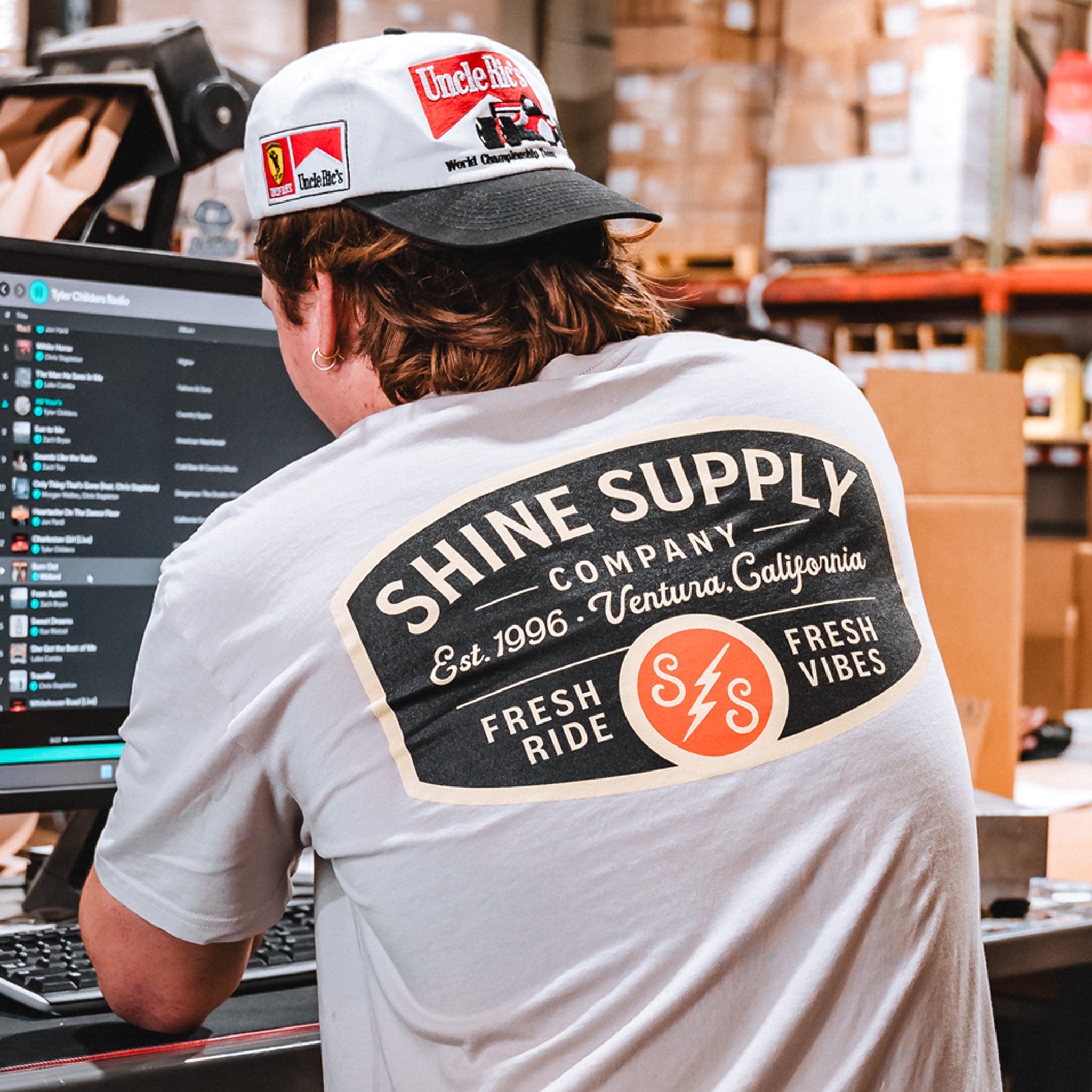 "Retro" Shine Supply Authentics T-Shirt - Bone