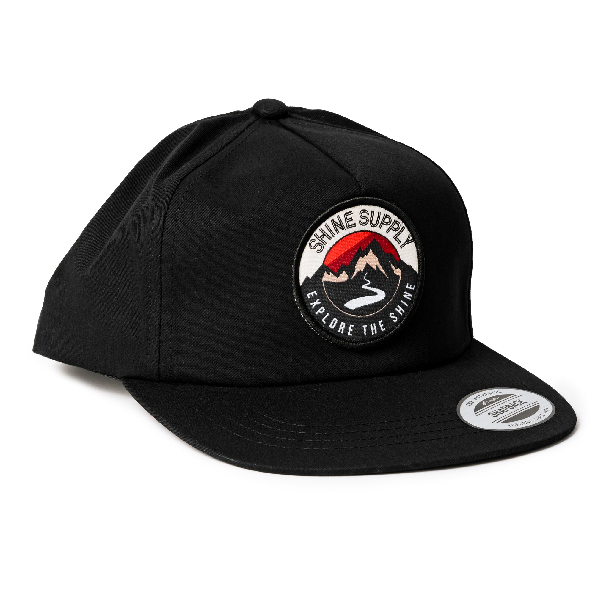 "Explore The Shine" - Surfer Snapback Hat - Black