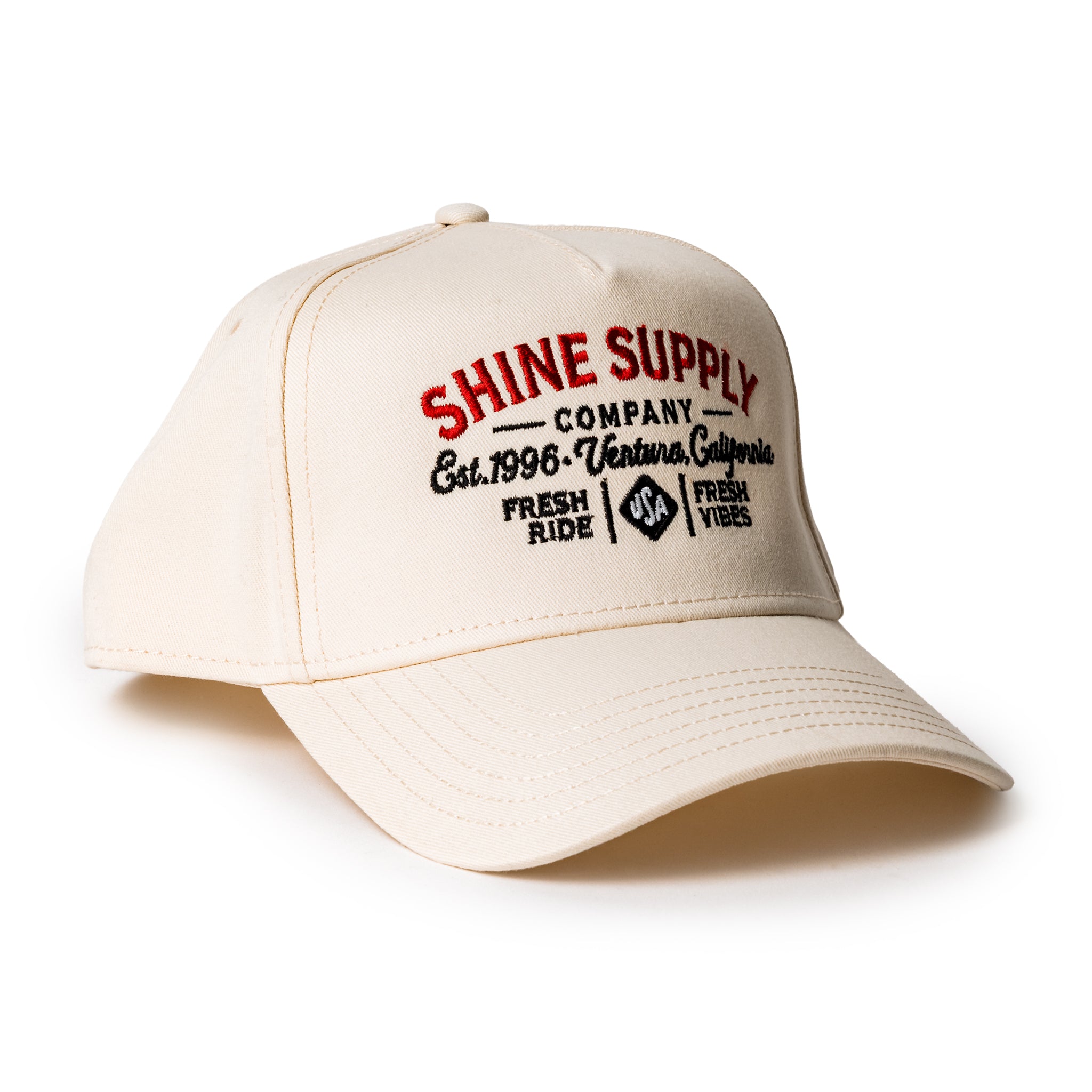 Shine Supply Co. Snapback Hat - Ecru