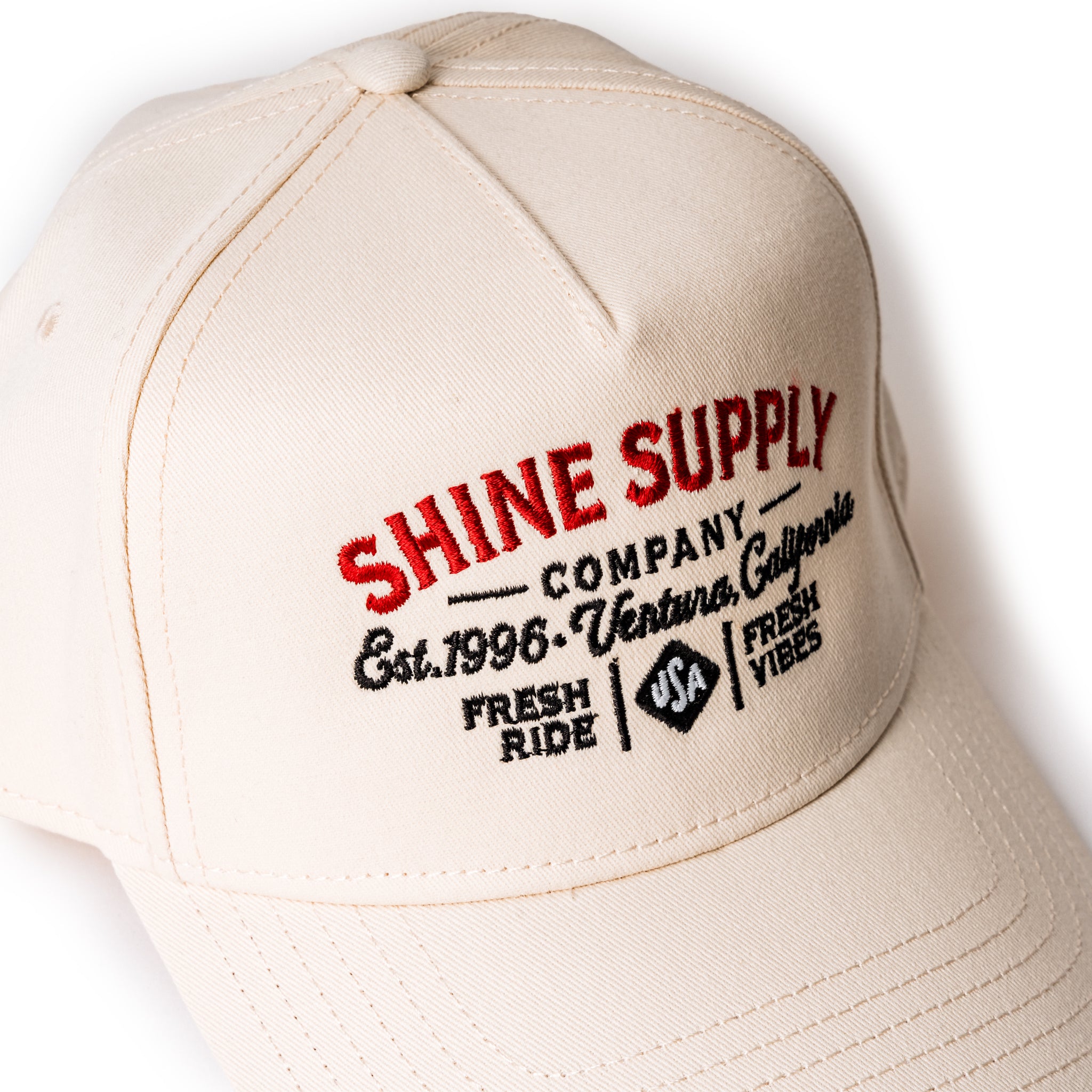 Shine Supply Co. Snapback Hat - Ecru