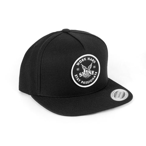 Work Hard Snapback Hat (Flat Bill) - Black