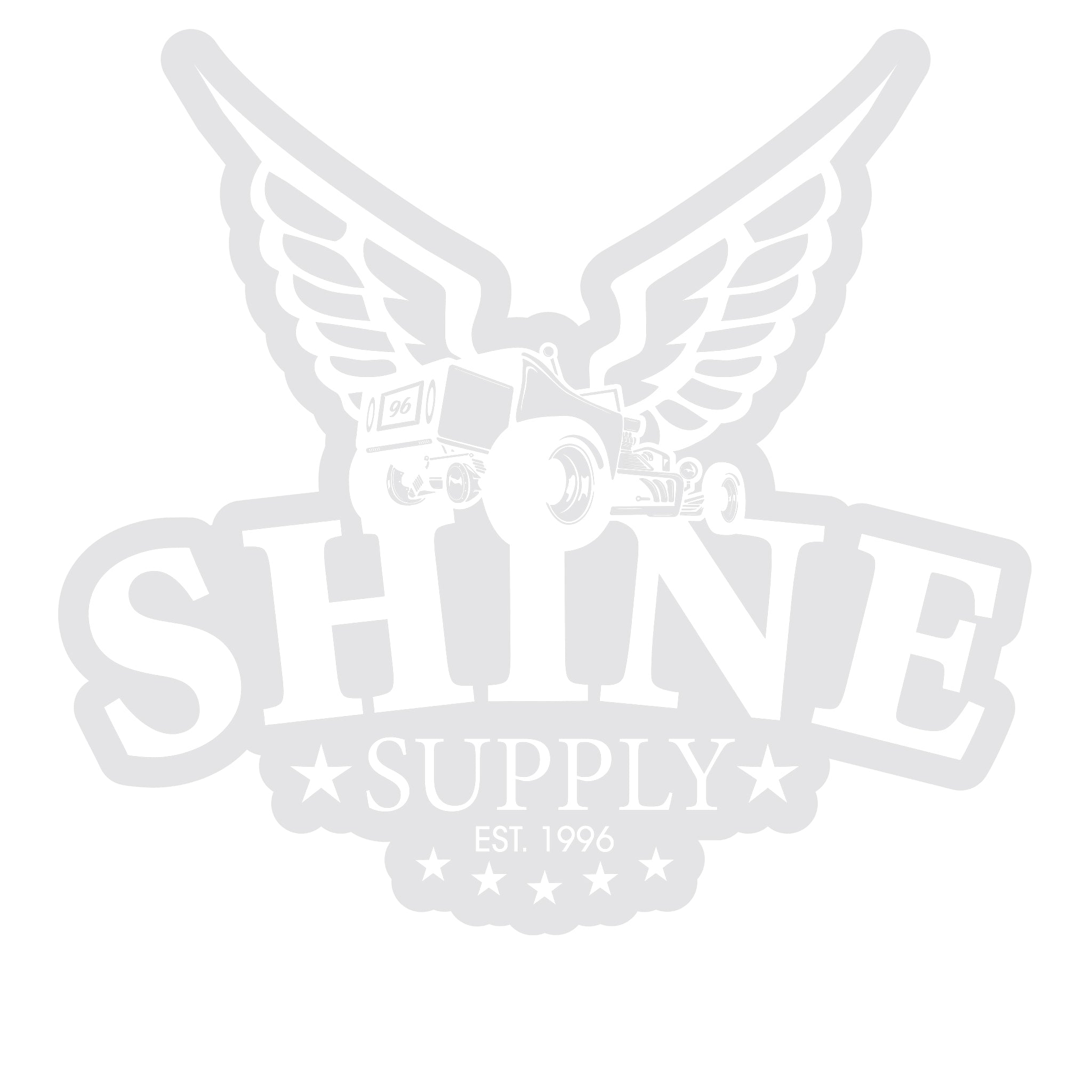 Shine Supply Decal White 6"