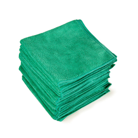 Microfiber "Taddy" Towels 16"X16" Green - 12 pack