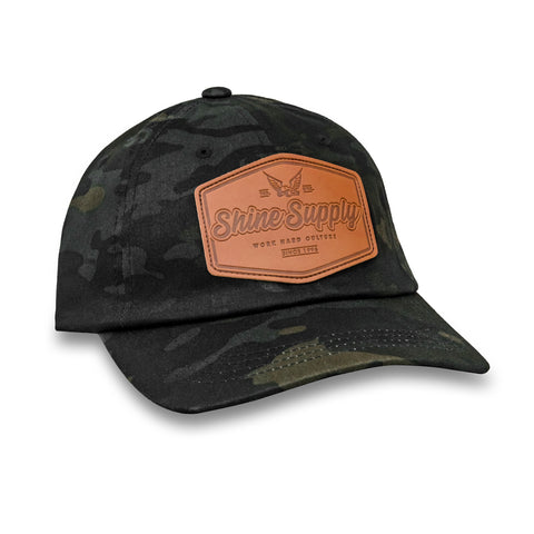 "Dad Hat" Leather Patch - Dark Camo